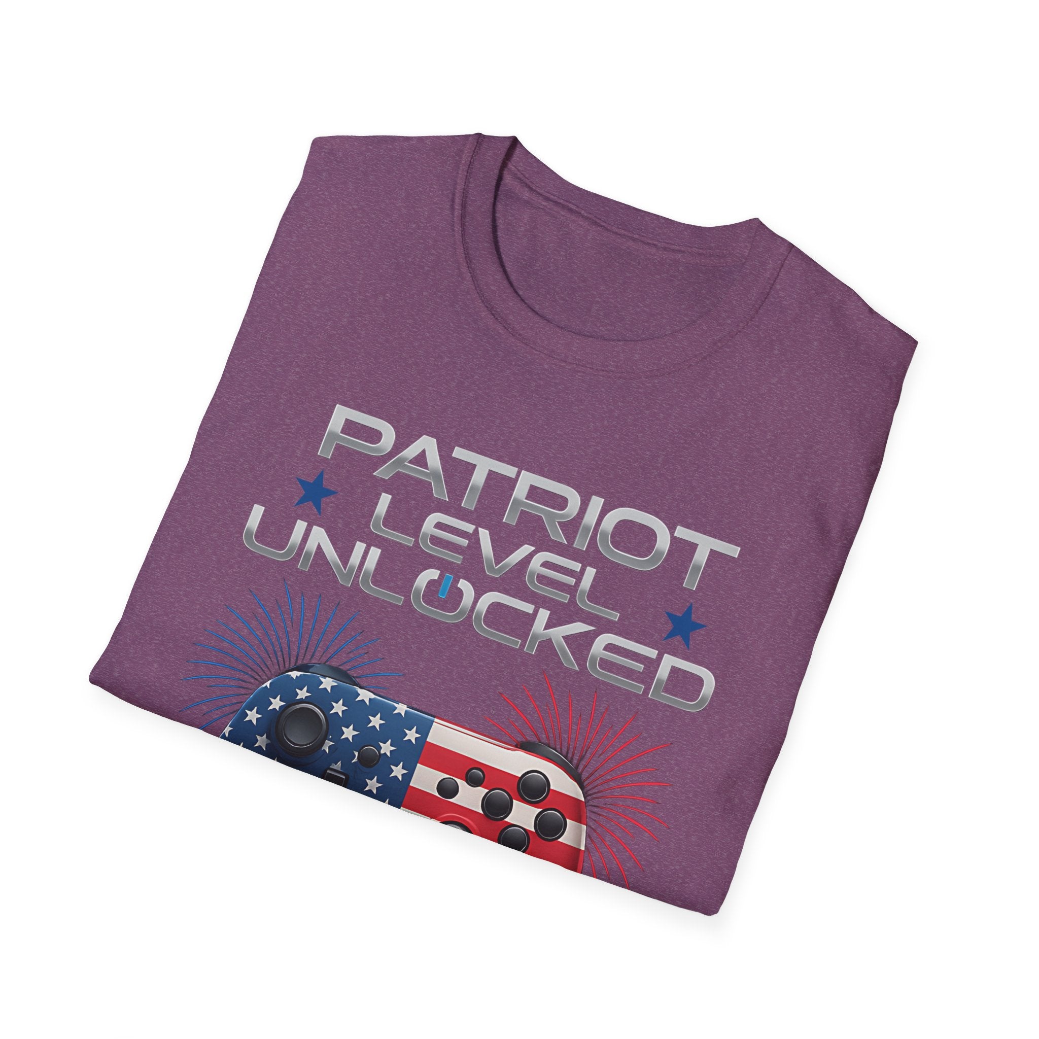 Gamer Level Unlocked Patriot 4th Of July Gaming T-Shirt