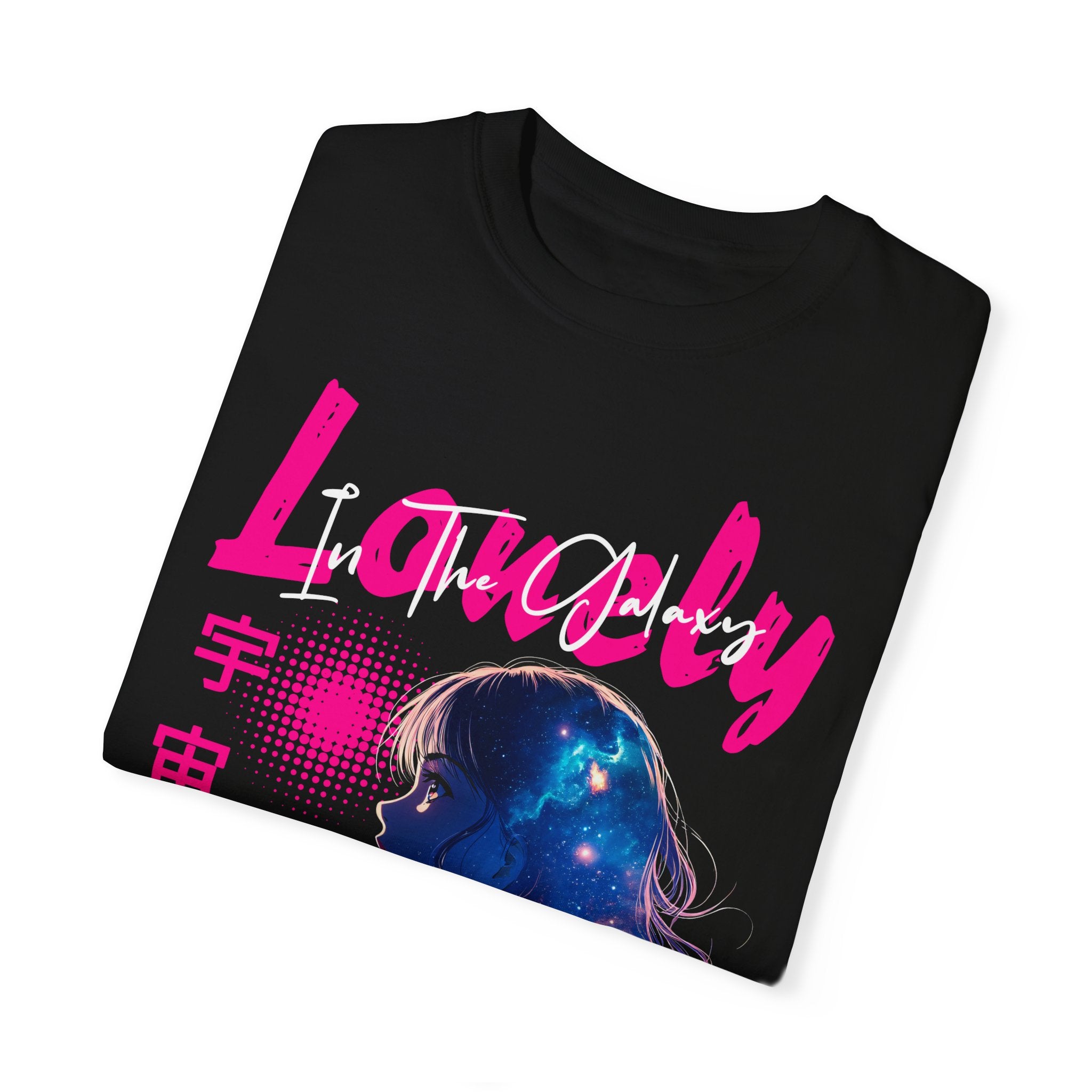 Lonely Space Galaxy Anime Girl T-shirt