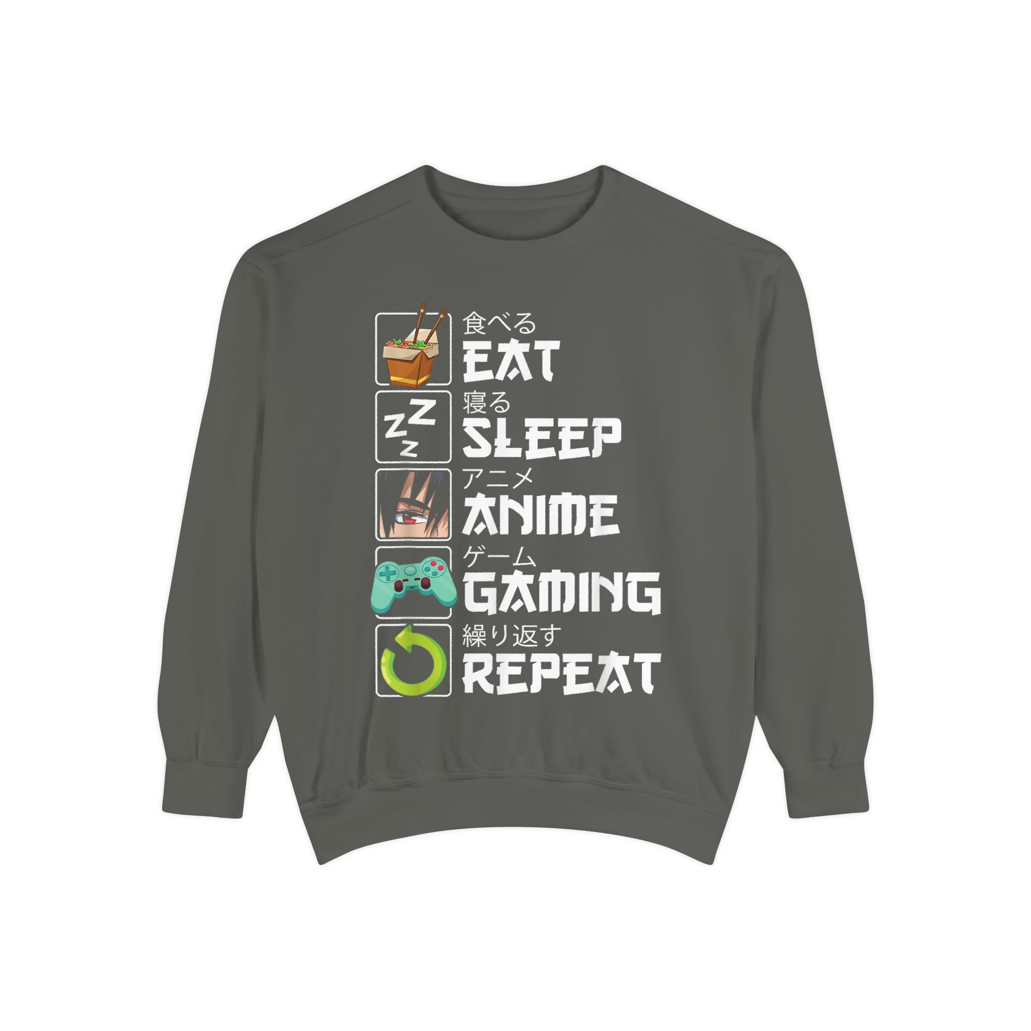 Anime Eat Sleep Anime Gaming Repeat – Funny Anime Gamer Sweatshirt