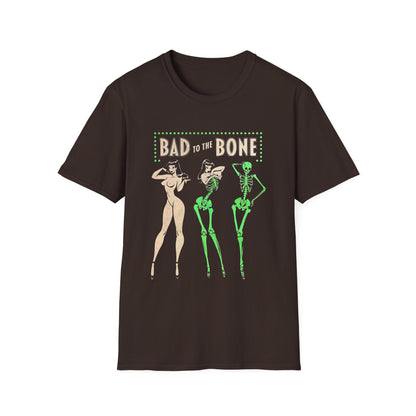 Bad to the Bone Halloween Skeleton Woman Baddie T-Shirt