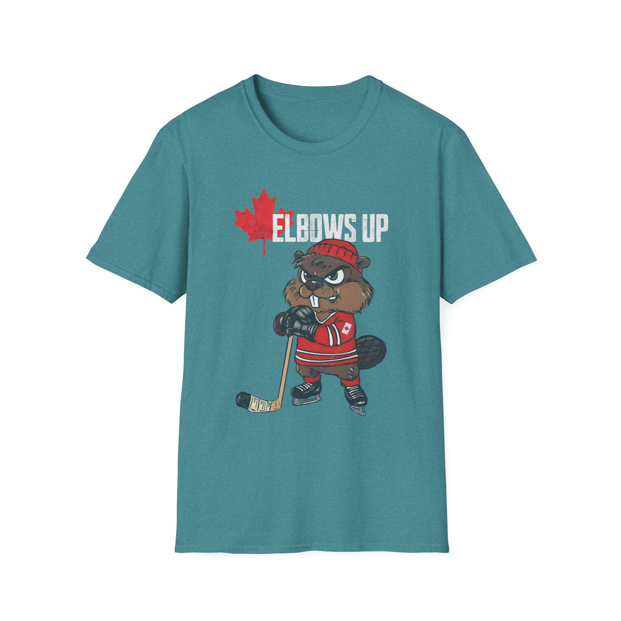 Beaver Hockey Elbows Up Canada Graphic Shirt
