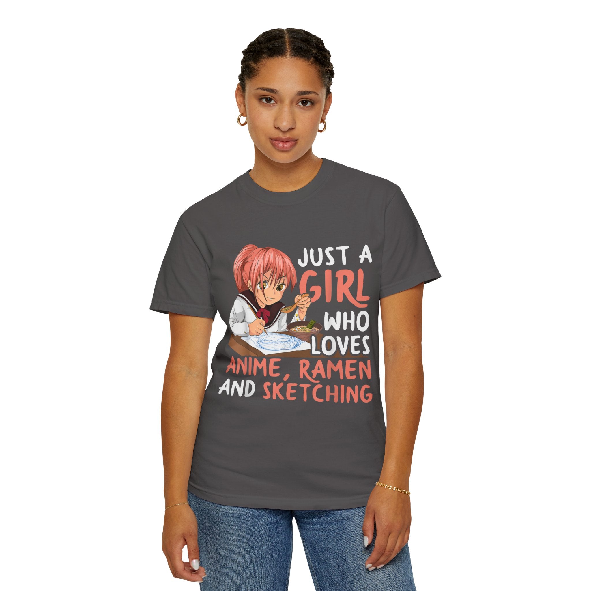 Just a Girl Who Loves Anime, Ramen & Sketching  Anime T-shirt
