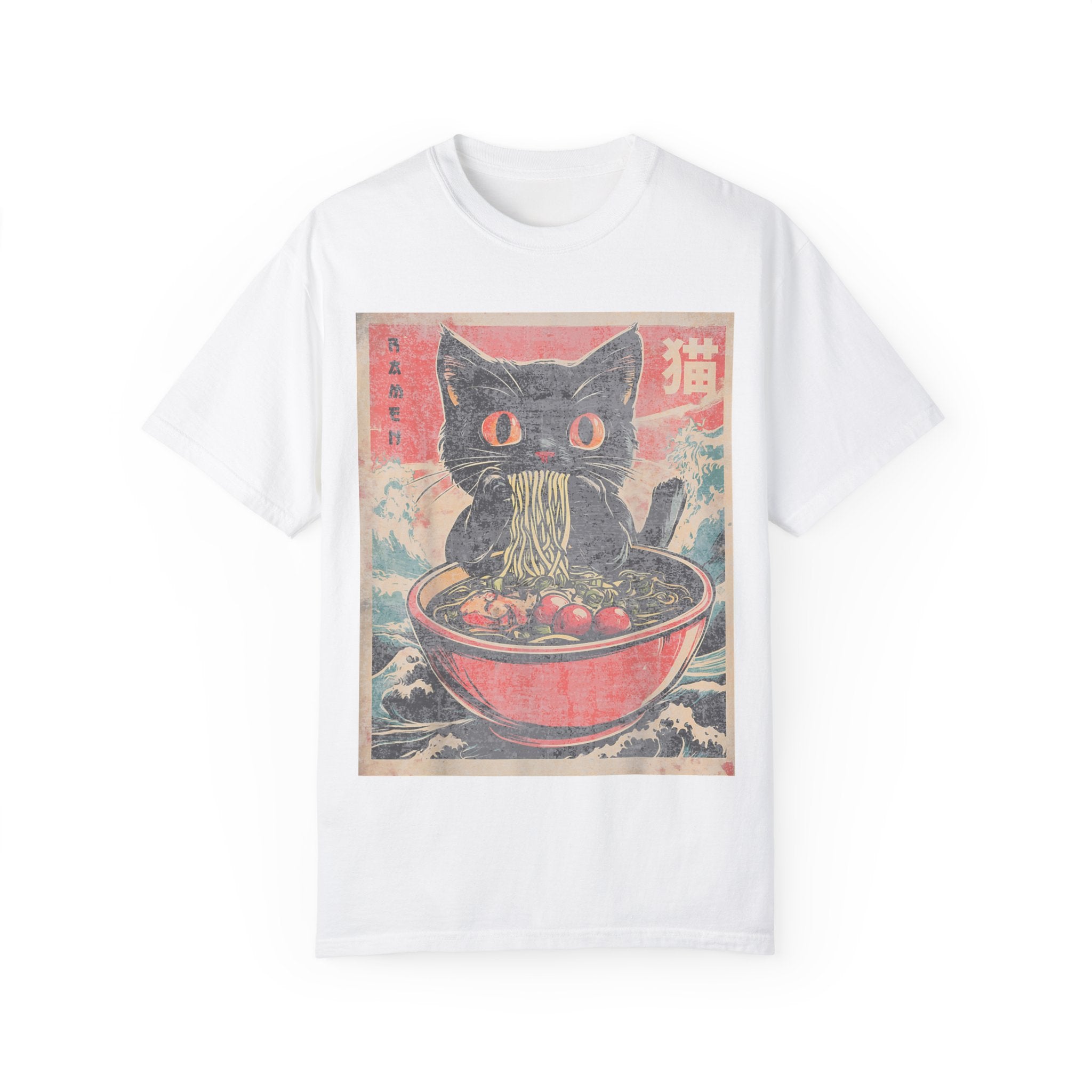 Anime Cat Eating Ramen – Japanese Kawaii Neko Food  T-shirt