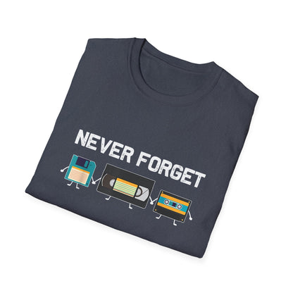 VHS Tape Cassette Floppy Disk – Never Forget Retro T-Shirt
