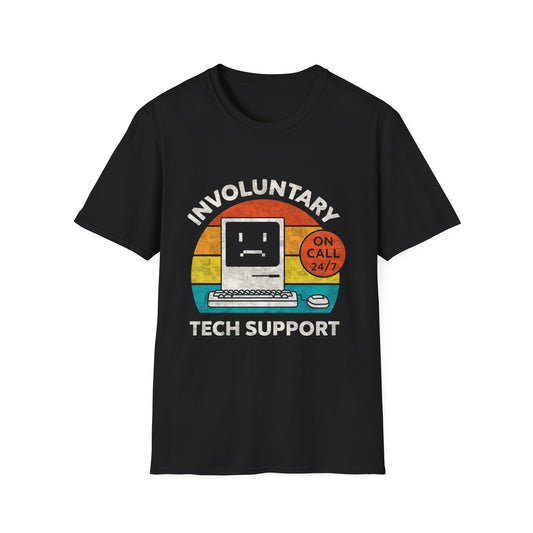 Involuntary Tech Support Funny Retro 80s Computer T-shirt
