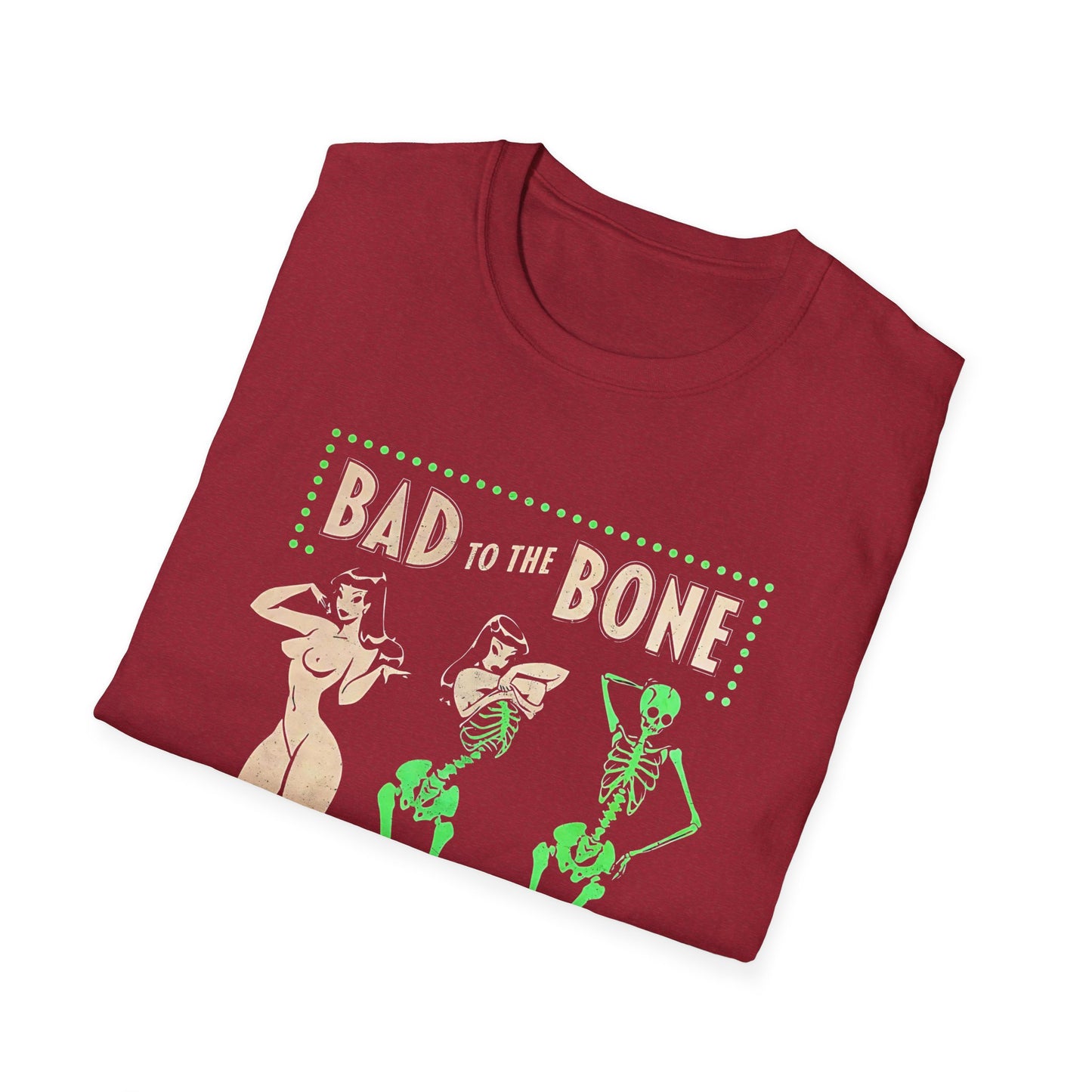 Bad to the Bone Halloween Skeleton Woman Baddie T-Shirt