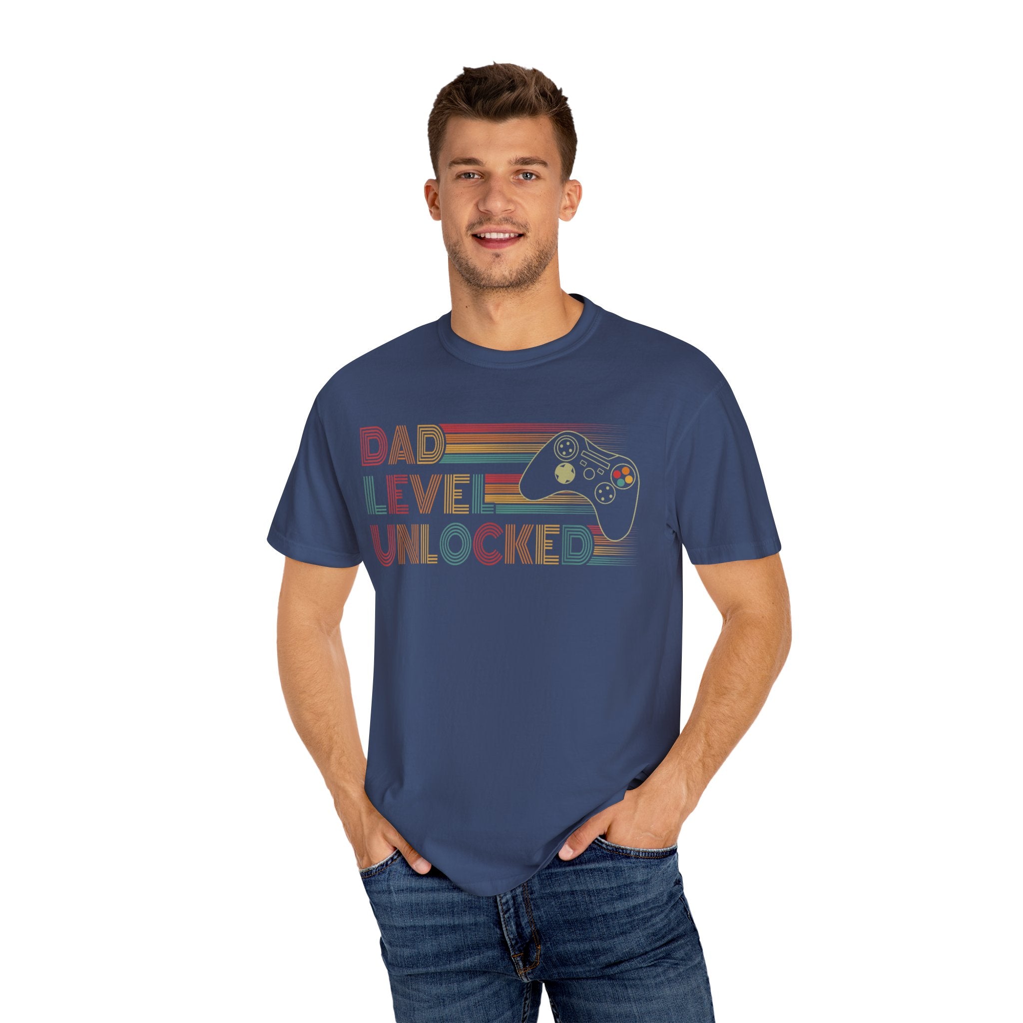 Dad Level Unlocked Retro Gaming Dad T-shirt