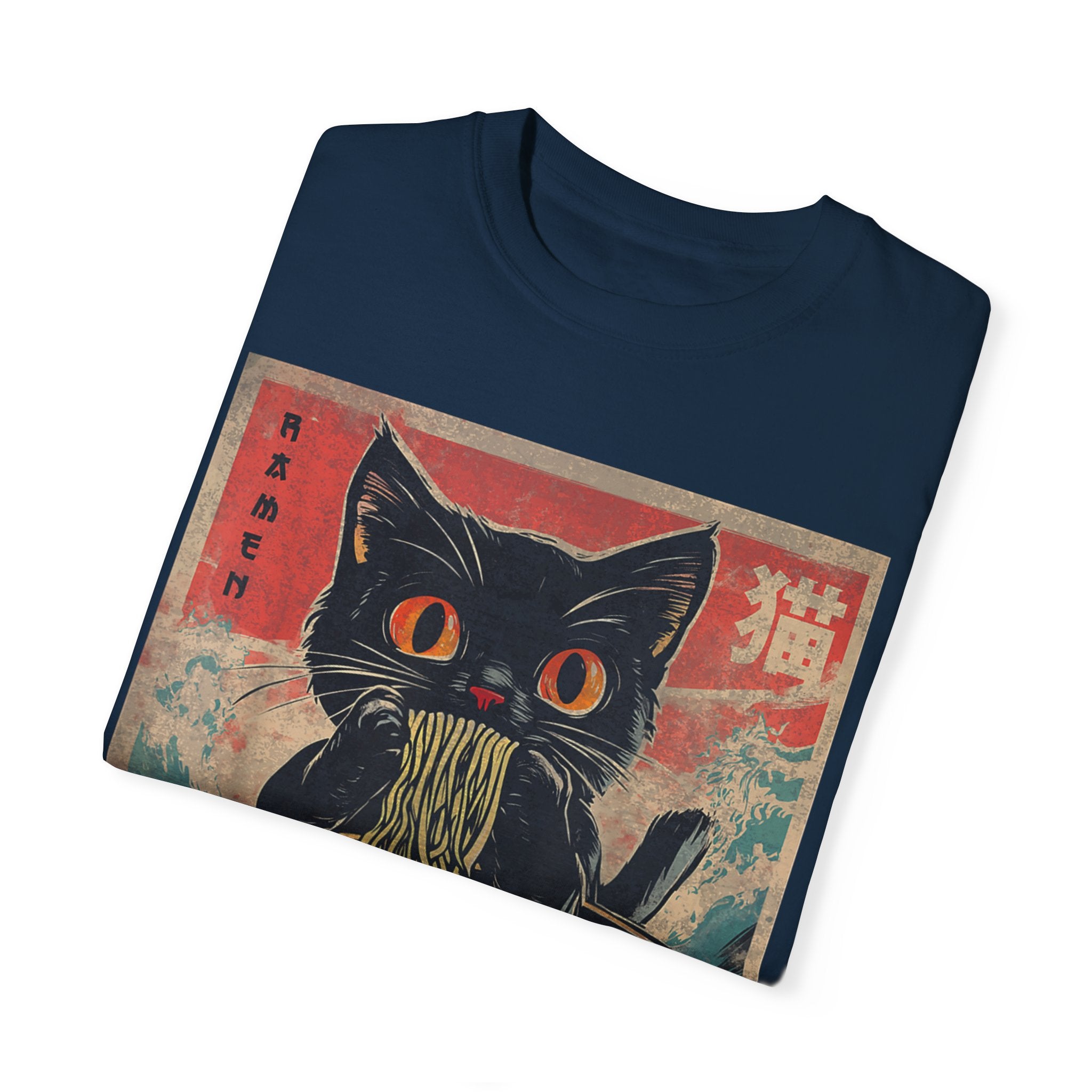 Anime Cat Eating Ramen – Japanese Kawaii Neko Food  T-shirt