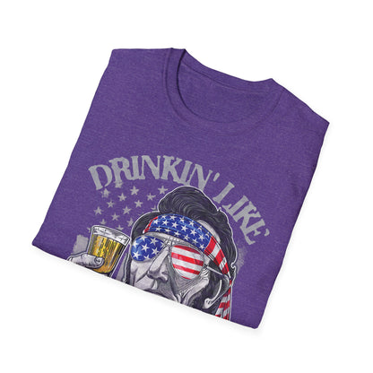 Drinkin' Like Lincoln Beer Drinking 4th of July President T-shirt