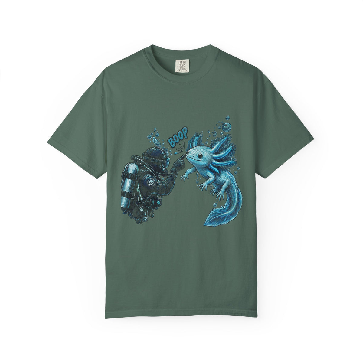Axolotl Scuba Diving Shirt, Cute Amphibian Tee, Ocean Diver Gift, Scuba Diving Apparel, Water Animal Top | Comfort Colors® T-Shirt