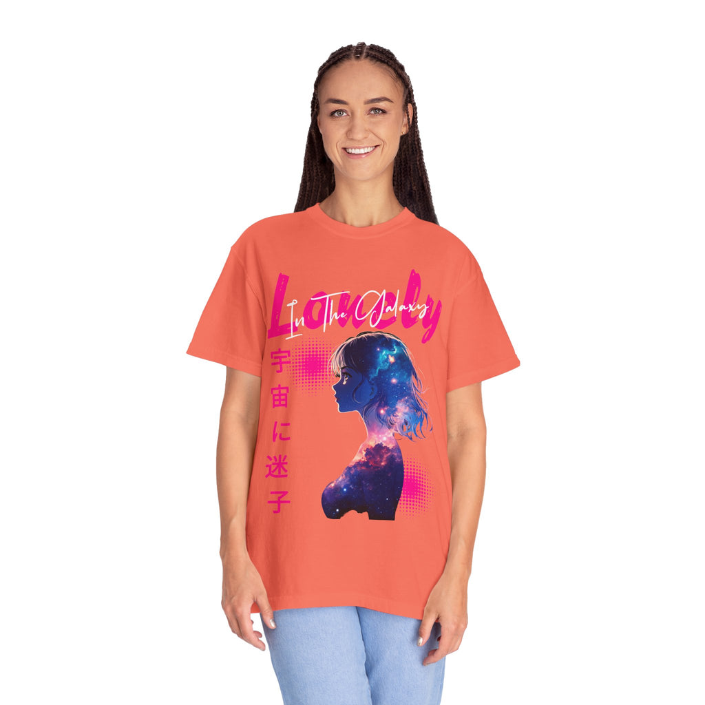 Lonely Space Galaxy Anime Girl T-shirt