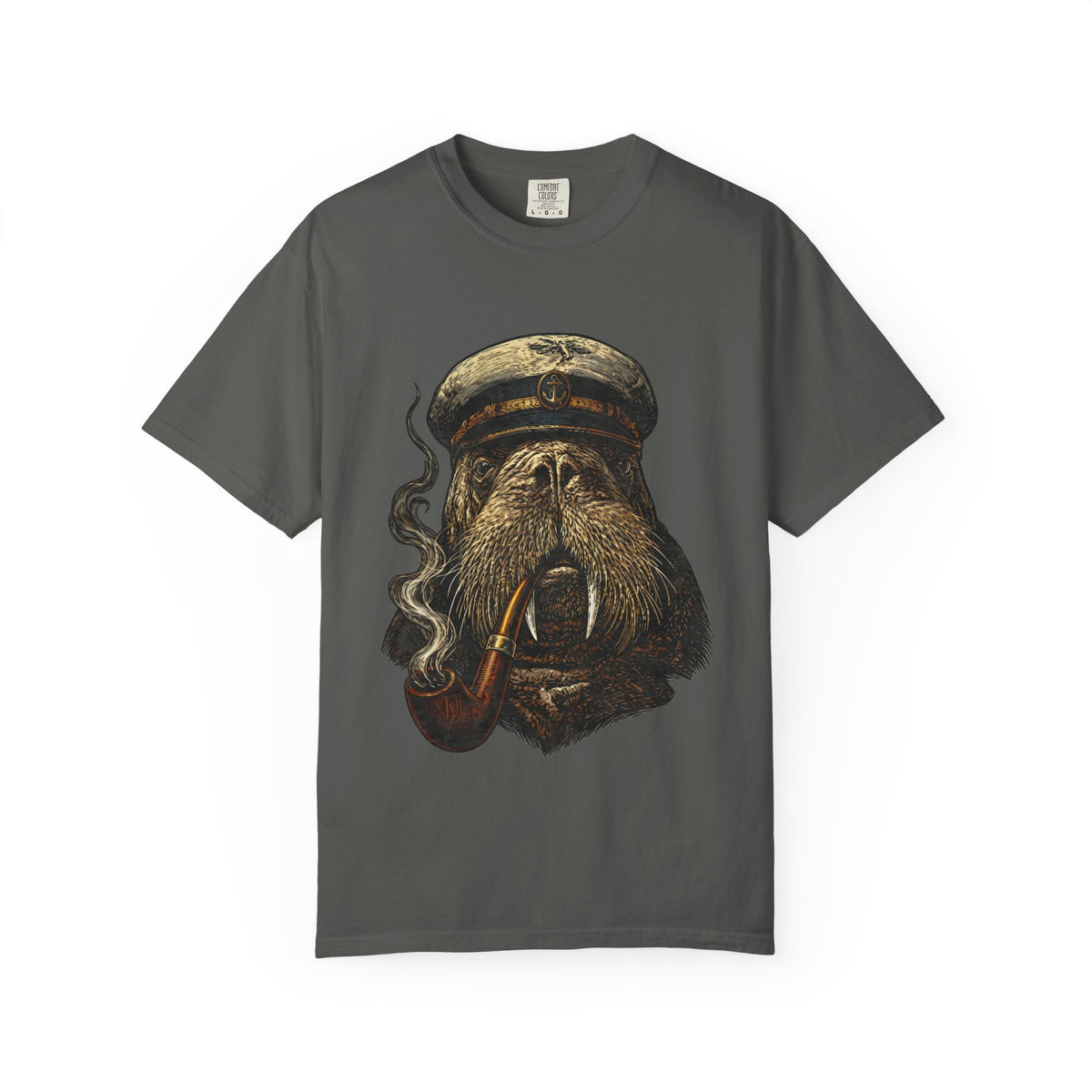 Captain Walrus Shirt, Vintage Sailor Tee, Retro Nautical Boat Captain, Smoking Pipe Animal Boat Shirt, Sea Captain Gift Comfort Colors® Tee