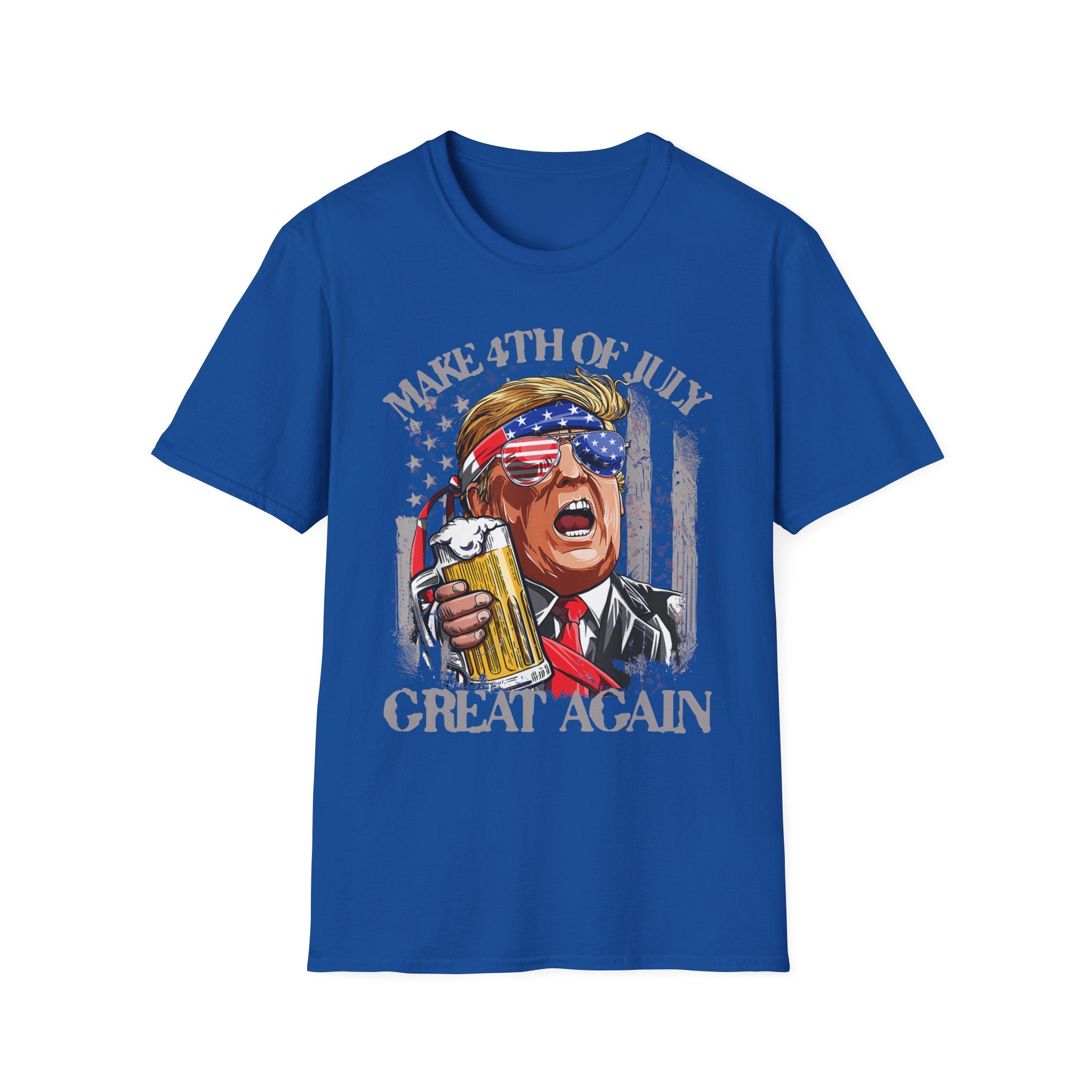 Make 4th of July Great Again Trump Beer Drinking T-Shirt