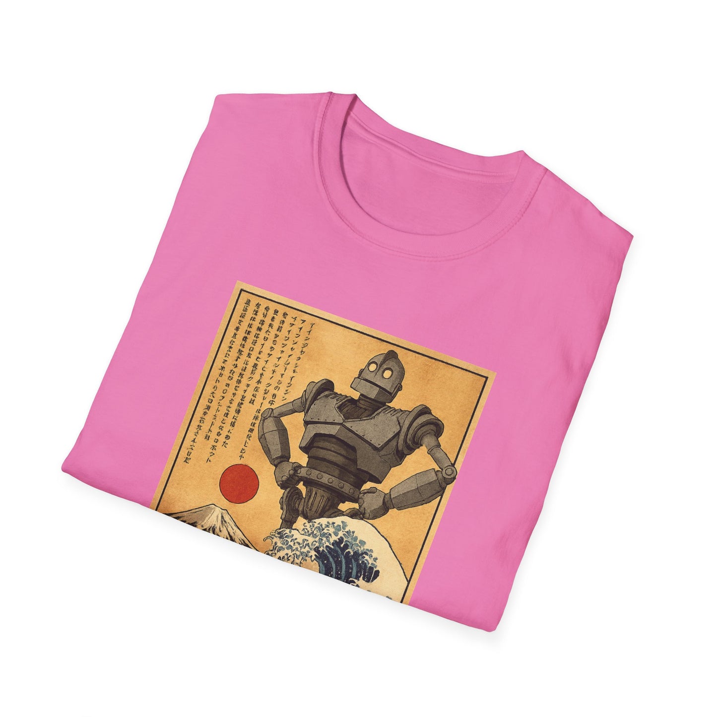 Giant Robot Over Mount Fuji Retro Anime T-shirt