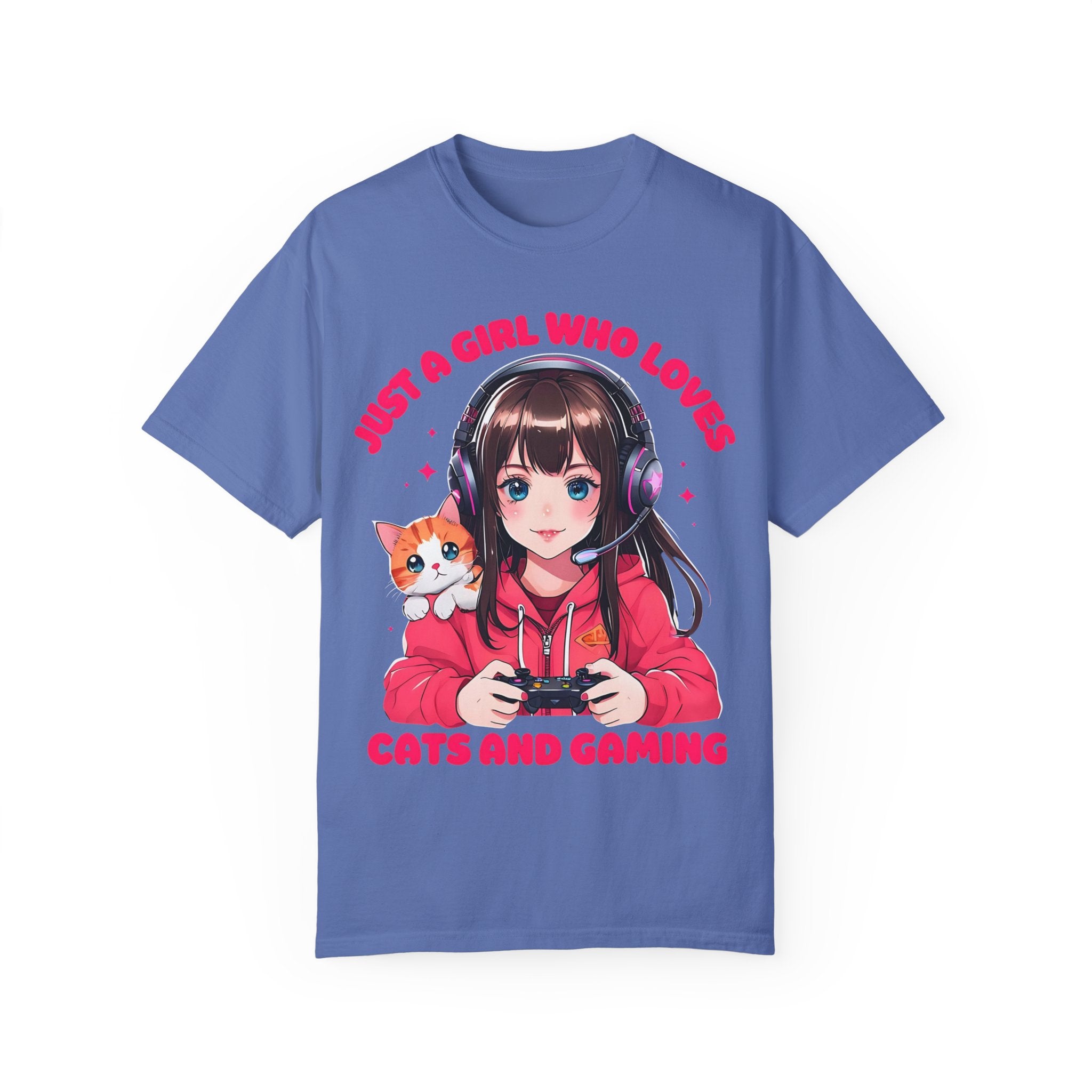 Just A Girl Who Loves Cats and Gaming T-shirt
