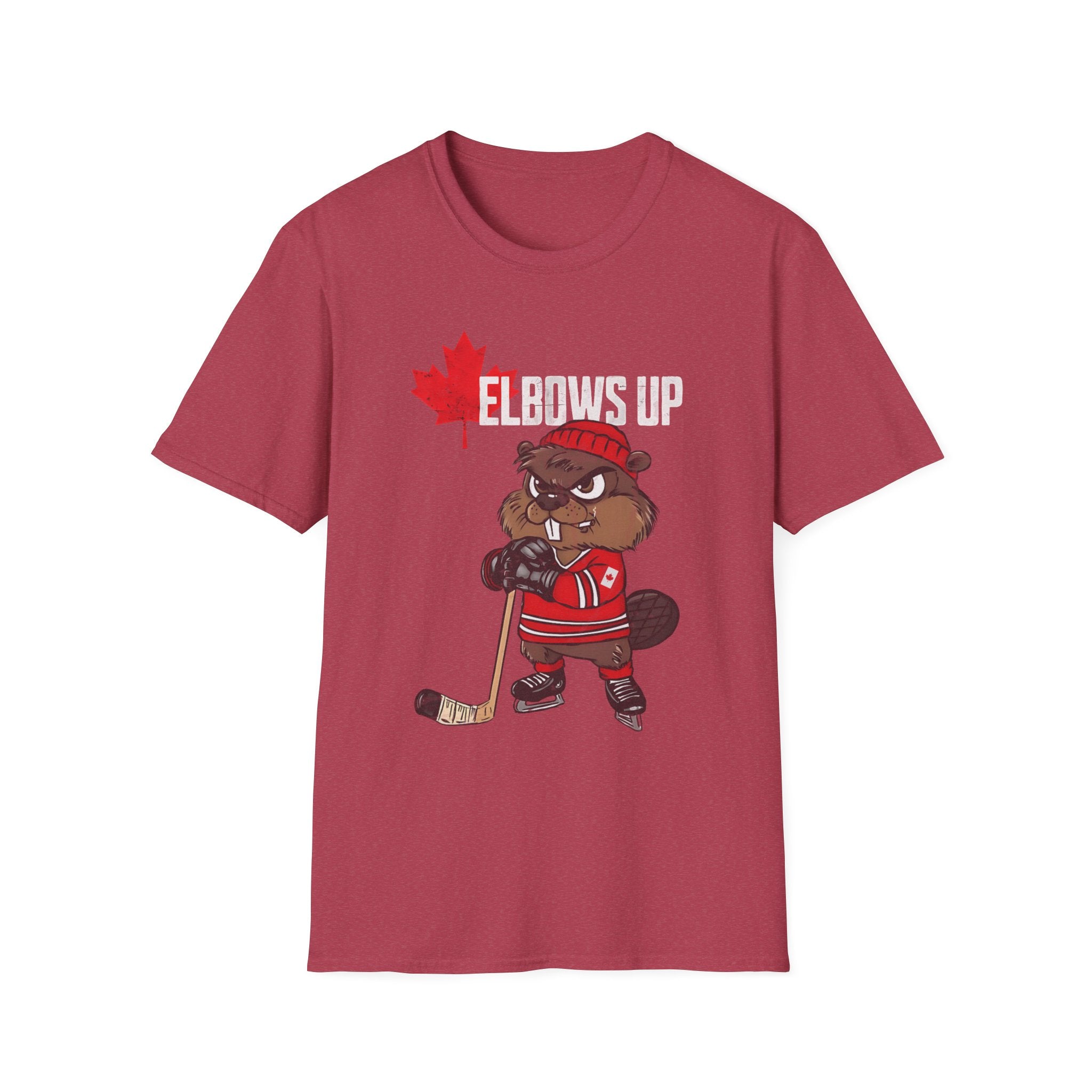Beaver Hockey Elbows Up Canada Graphic Shirt