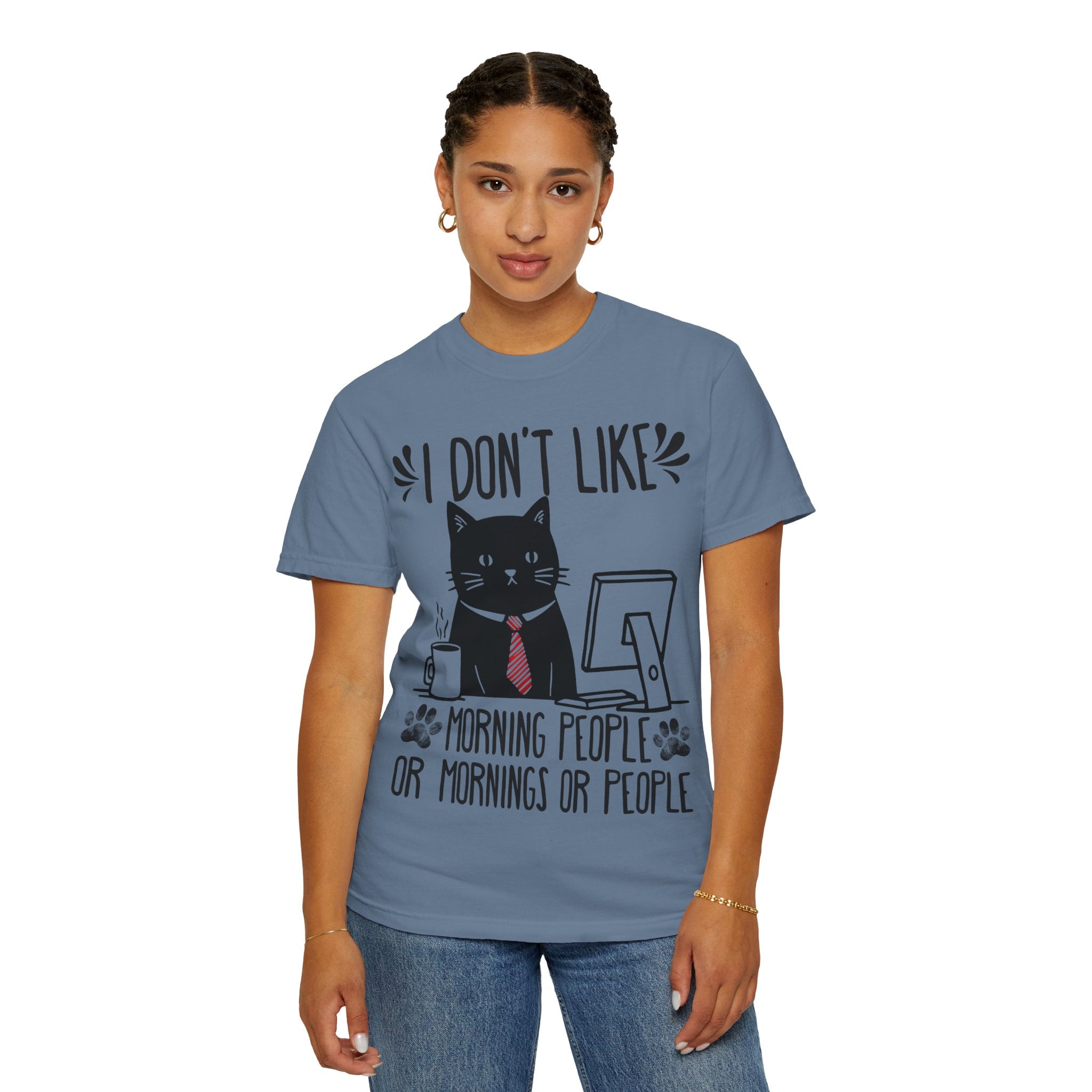 I Don’t Like Morning People... Or Mornings... Or People Funny Cat T-shirt