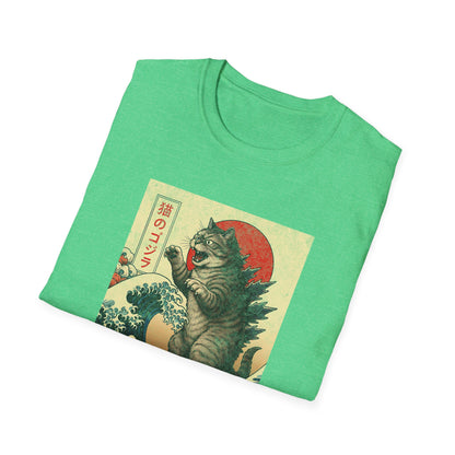 Japan Wave Landscape Catzilla Kaiju T-Shirt