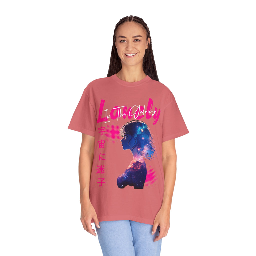 Lonely Space Galaxy Anime Girl T-shirt