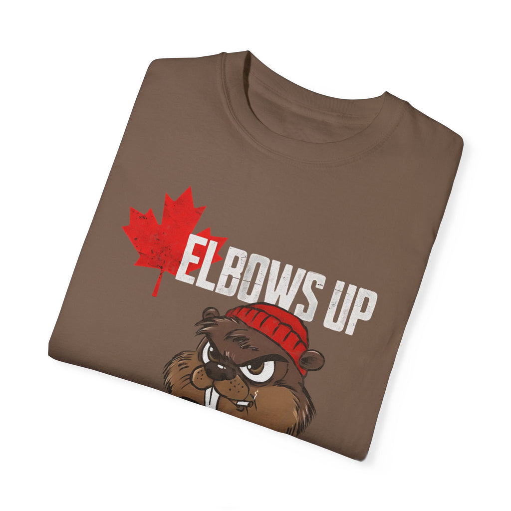 Elbows Up Canada Beaver Hockey Player T-shirt
