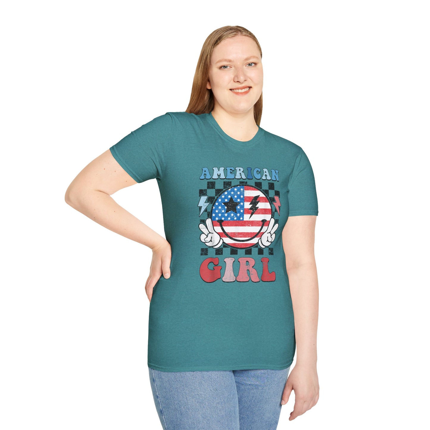Vintage Peace Sign American Girl T-shirt