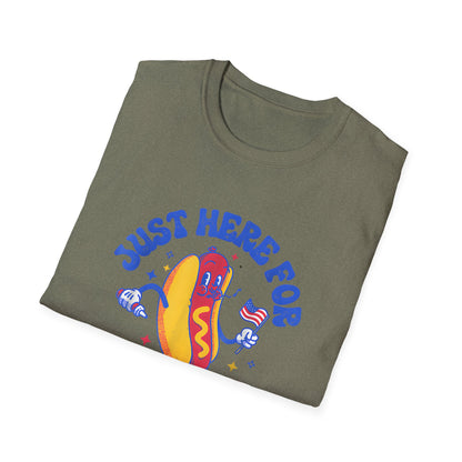 Hotdog 4th of July Just Here for the Weiners T-Shirt