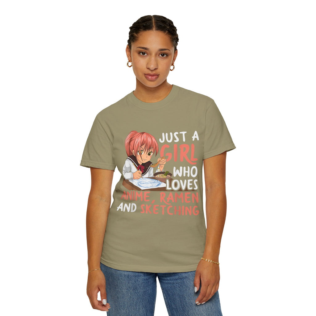 Just a Girl Who Loves Anime, Ramen & Sketching  Anime T-shirt