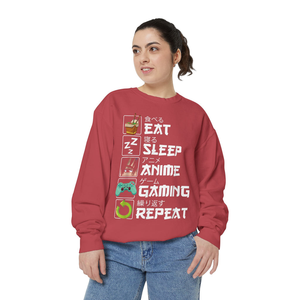 Anime Eat Sleep Anime Gaming Repeat – Funny Anime Gamer Sweatshirt