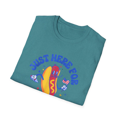 Hotdog 4th of July Just Here for the Weiners T-Shirt