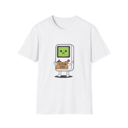 Seeking Work Funny Unemployed Retro Gamer T-Shirt