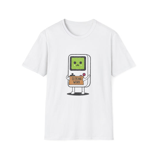 Seeking Work Funny Unemployed Retro Gamer T-Shirt