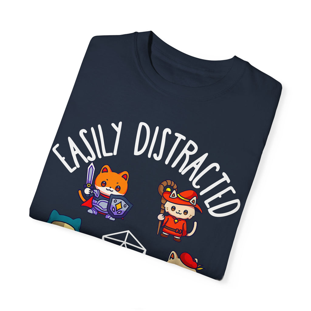 Easily Distracted by Cats and Side Quests T-shirt