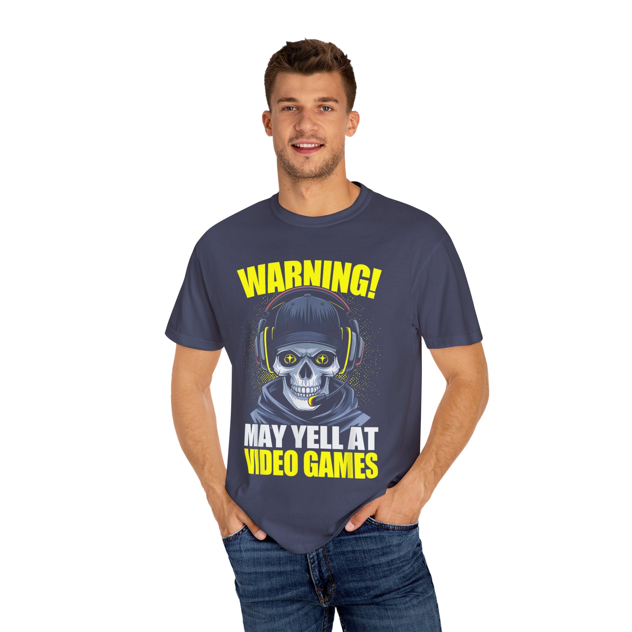 Warning: May Yell at Video Games Gamer T-shirt
