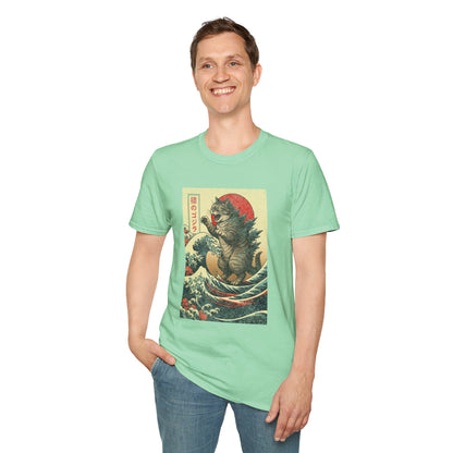 Japan Wave Landscape Catzilla Kaiju T-Shirt