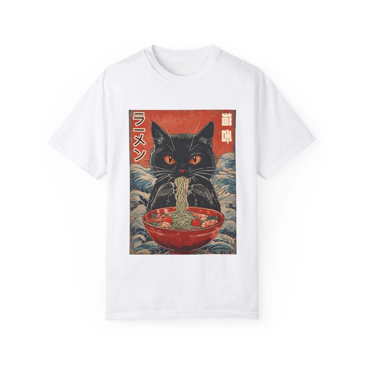 Japanese Cat Eating Ramen T-shirt