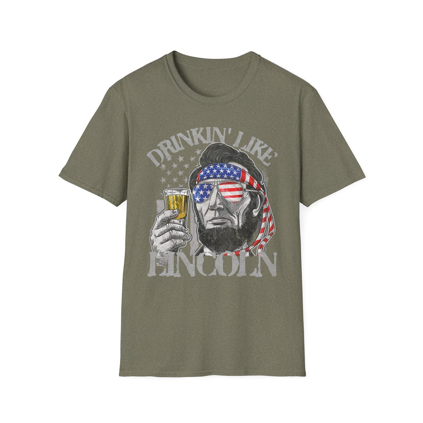 Drinkin' Like Lincoln Beer Drinking 4th of July President T-shirt