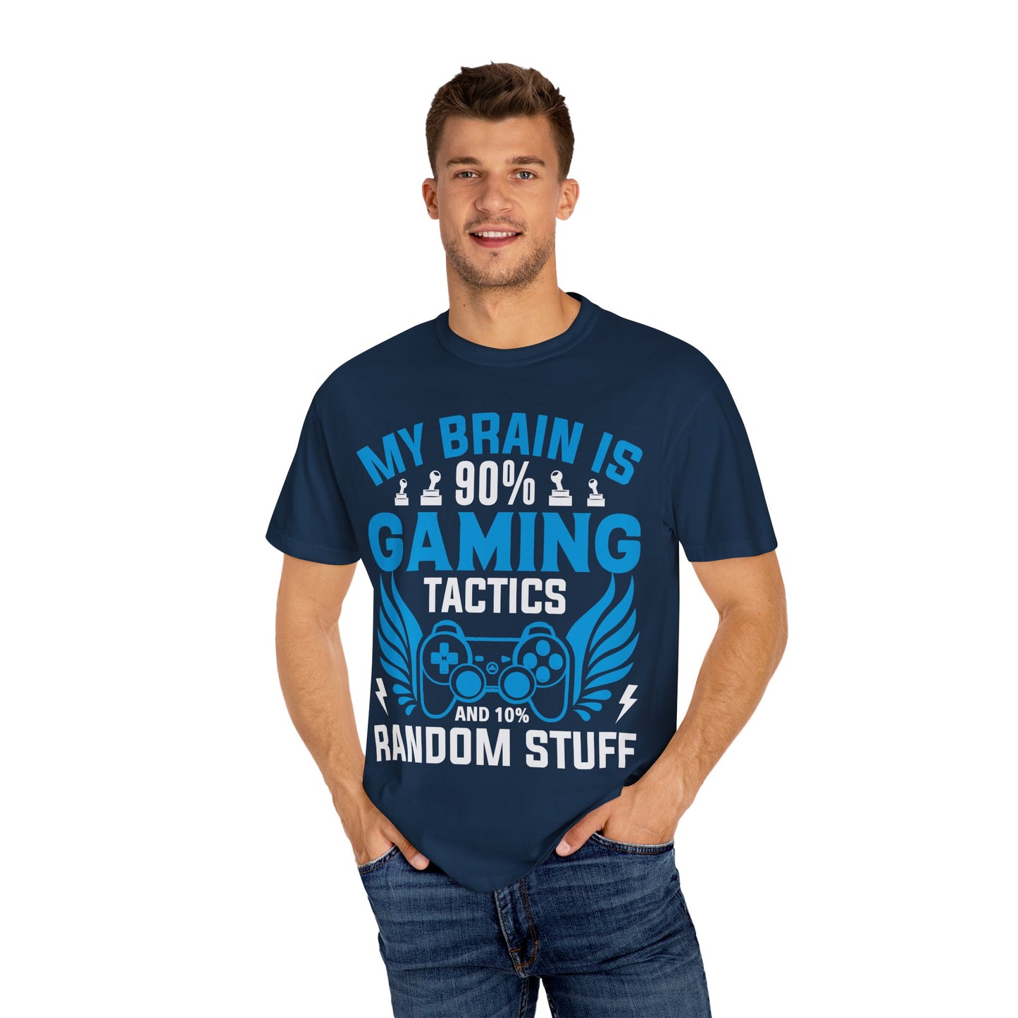 My Brain is 90% Gaming Tactics and 10% Random Stuff Gamer T-shirt
