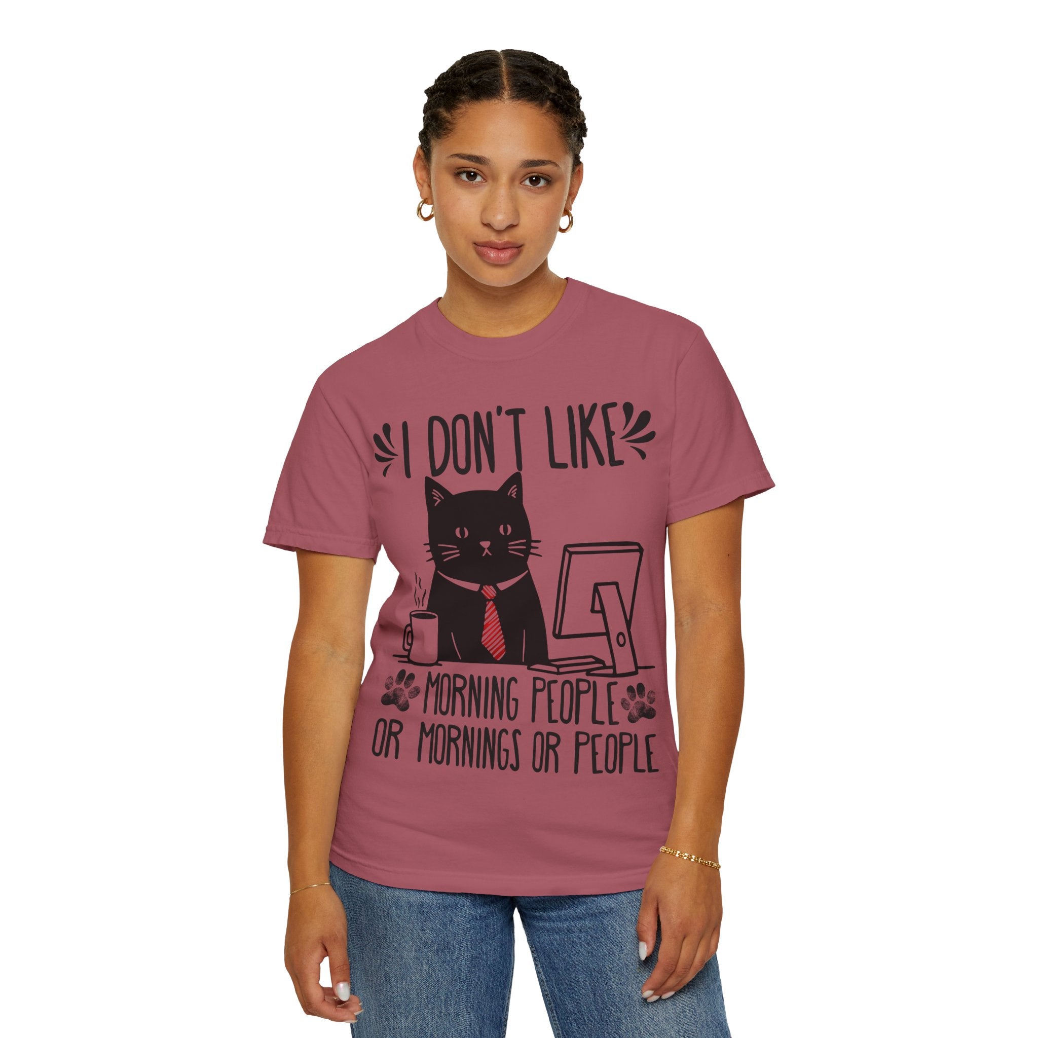 I Don’t Like Morning People... Or Mornings... Or People Funny Cat T-shirt