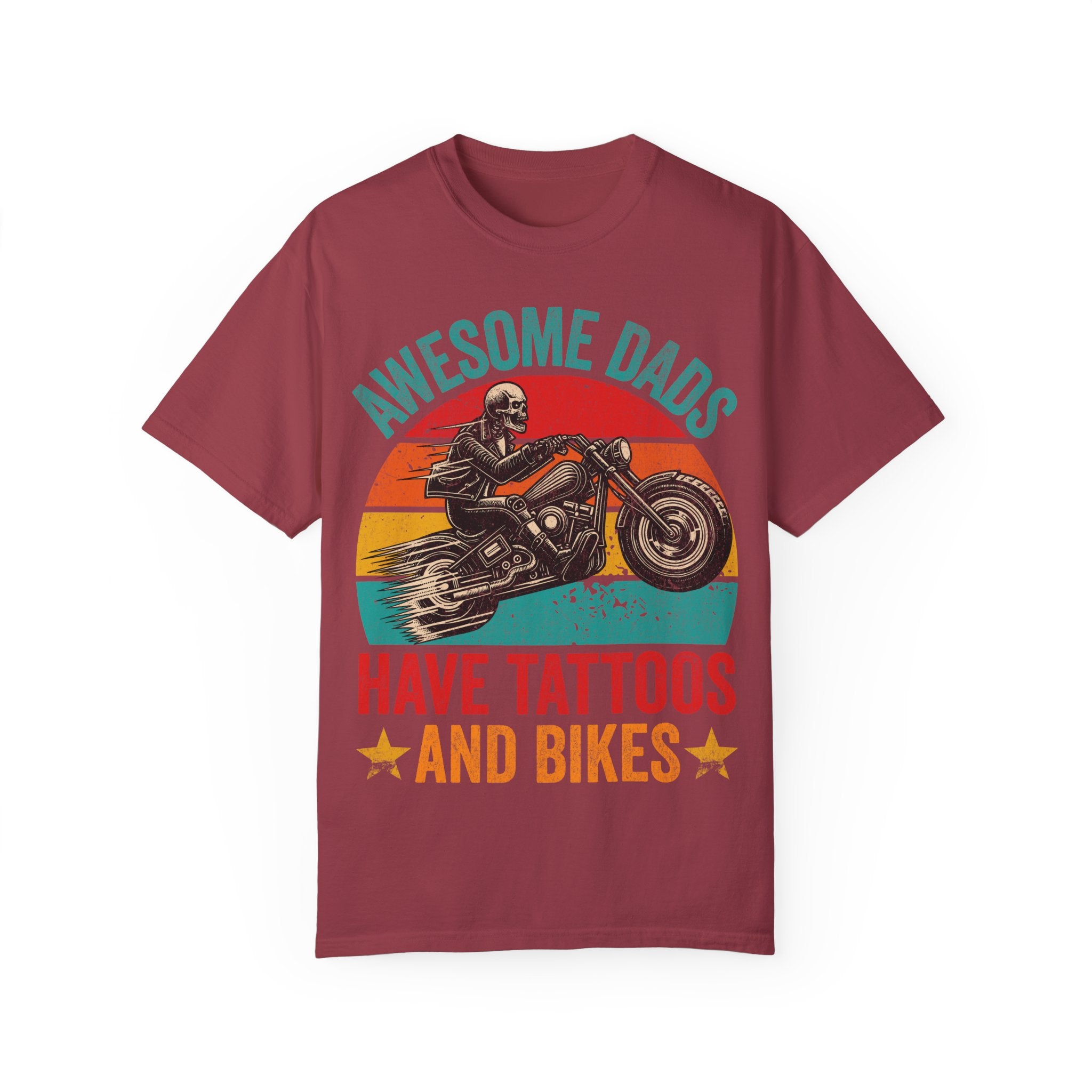 Awesome Dads Have Tattoos and Bikes – Father’s Day Biker T-shirt