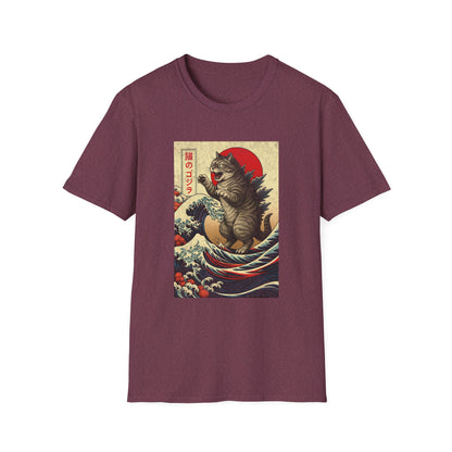 Japan Wave Landscape Catzilla Kaiju T-Shirt