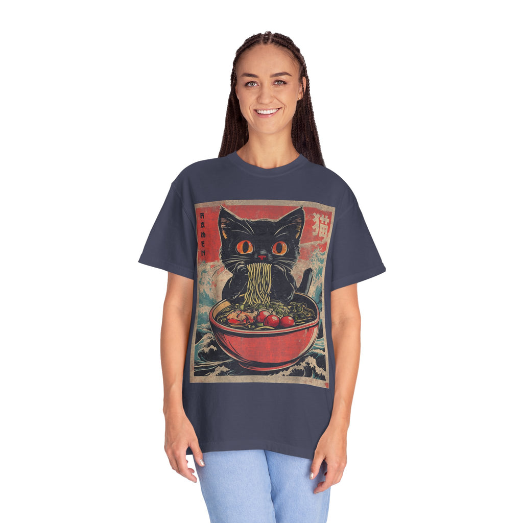 Anime Cat Eating Ramen – Japanese Kawaii Neko Food  T-shirt