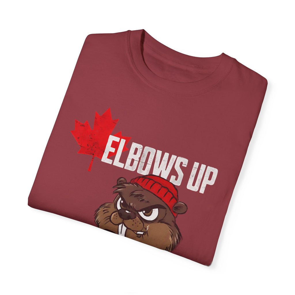 Elbows Up Canada Beaver Hockey Player T-shirt