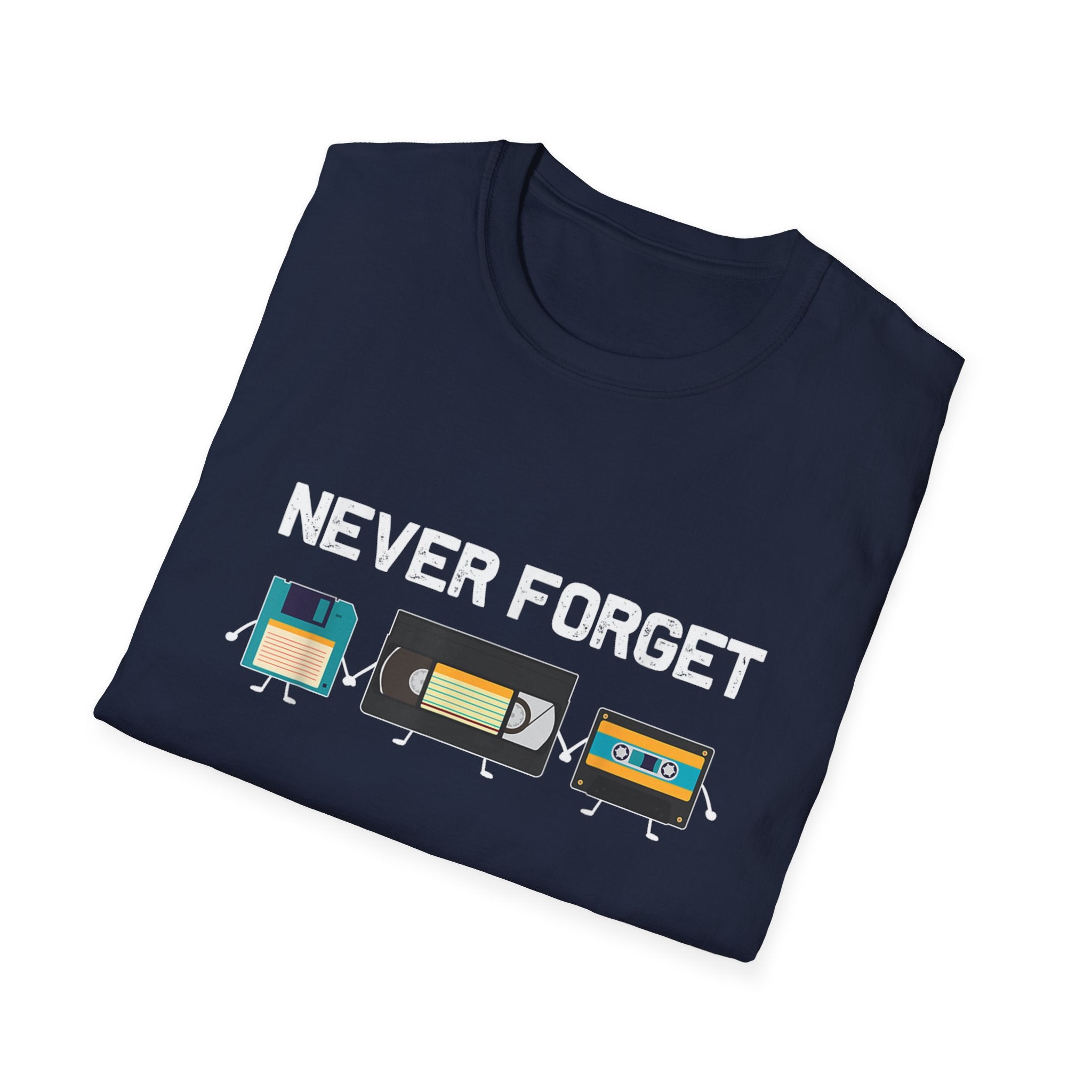 VHS Tape Cassette Floppy Disk – Never Forget Retro T-Shirt