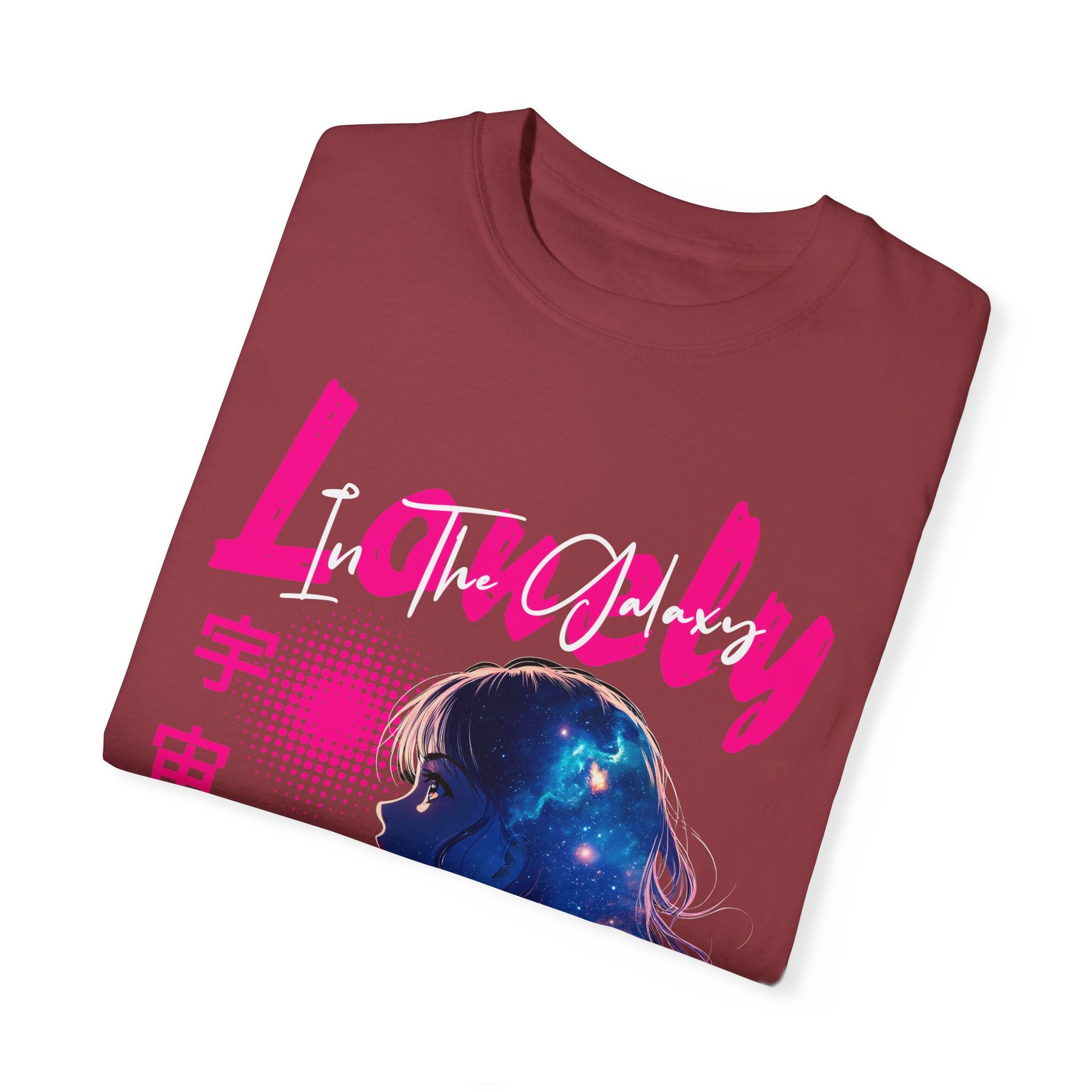 Lonely Space Galaxy Anime Girl T-shirt