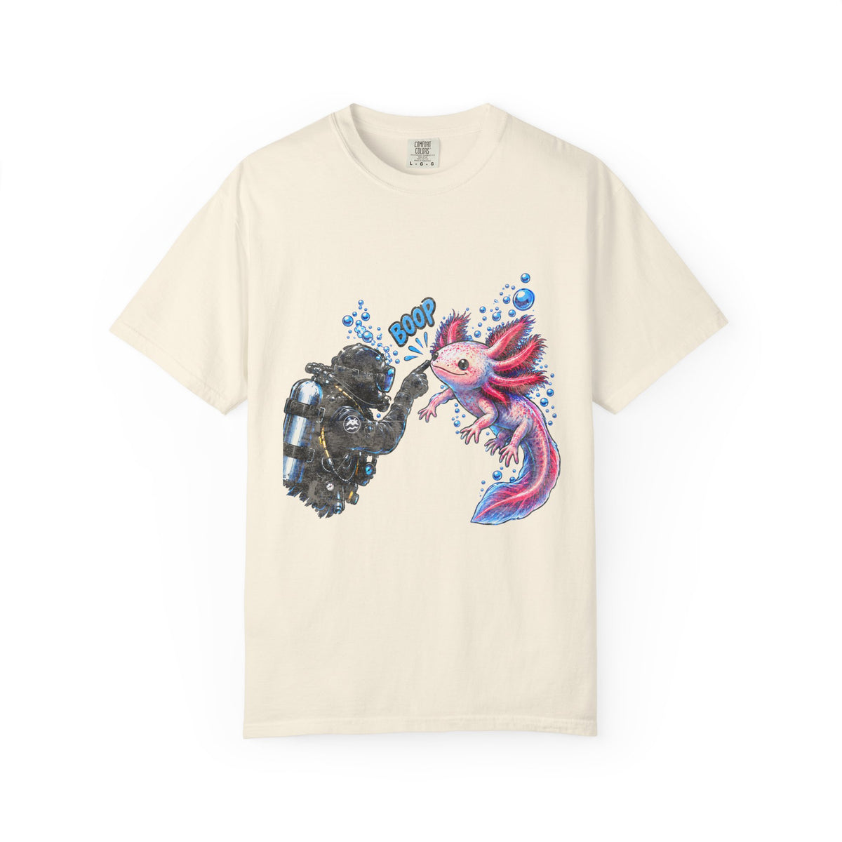 Axolotl Scuba Diver Shirt, Funny Boop The Snoot Tee, Cute Amphibian Lover Gift, Ocean Animal Apparel | Comfort Colors® T-Shirt