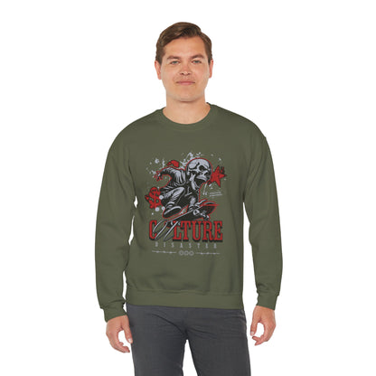 Funny Skull "Culture is a Disaster" Streetwear Sweatshirt