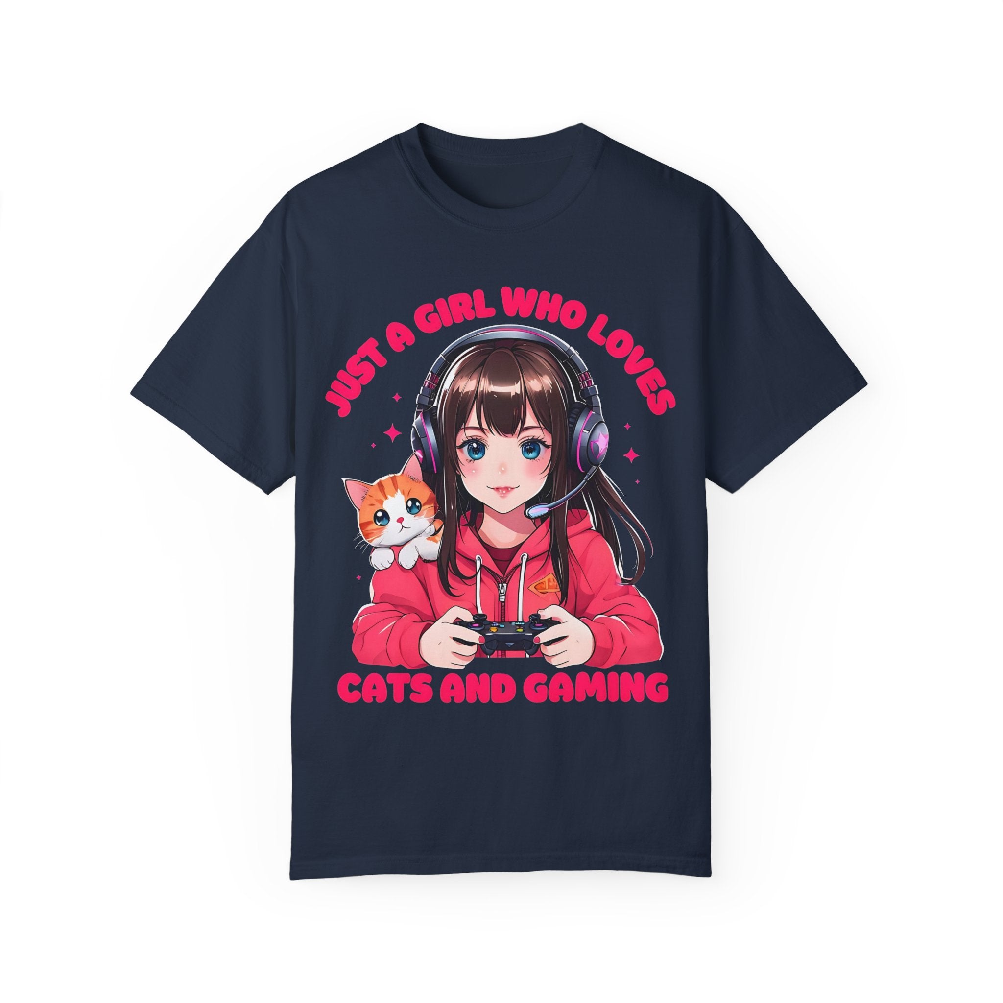 Just A Girl Who Loves Cats and Gaming T-shirt