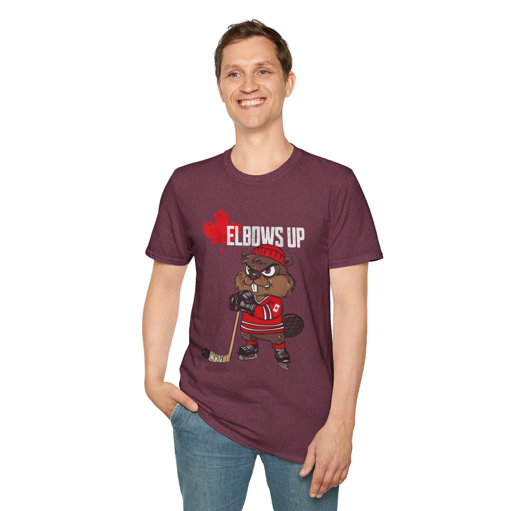 Beaver Hockey Elbows Up Canada Graphic Shirt