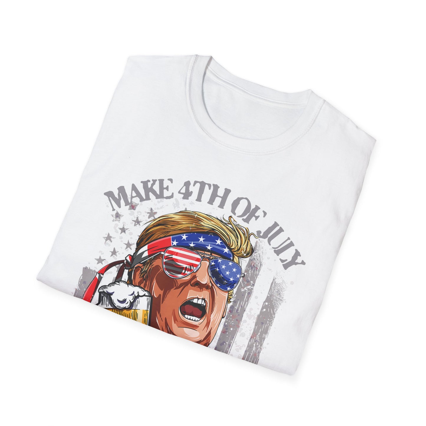 Make 4th of July Great Again Trump Beer Drinking T-Shirt