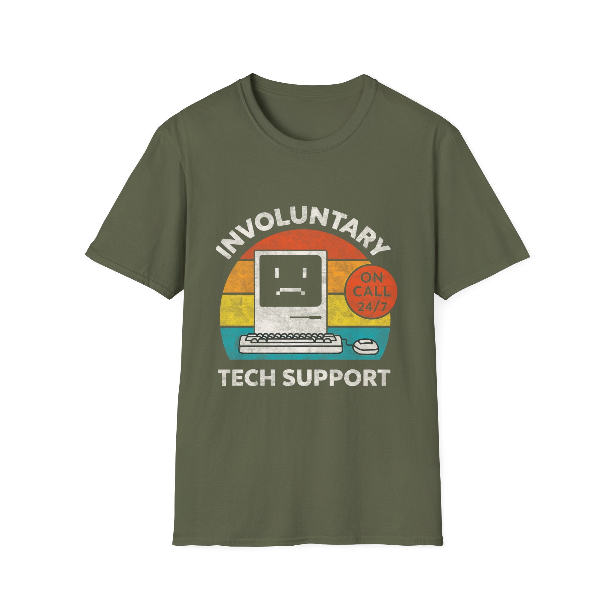 Involuntary Tech Support Funny Retro 80s Computer T-shirt